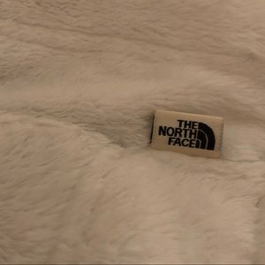 North Face reversible white fuzzy vest